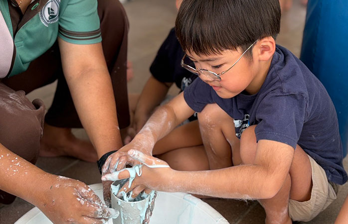 Children enjoying hands-on learning activities